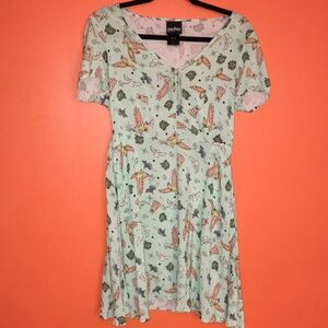 Harry Potter Mint Green Patterned Cute Dress Size Small 2/4/6 Disney Bounding